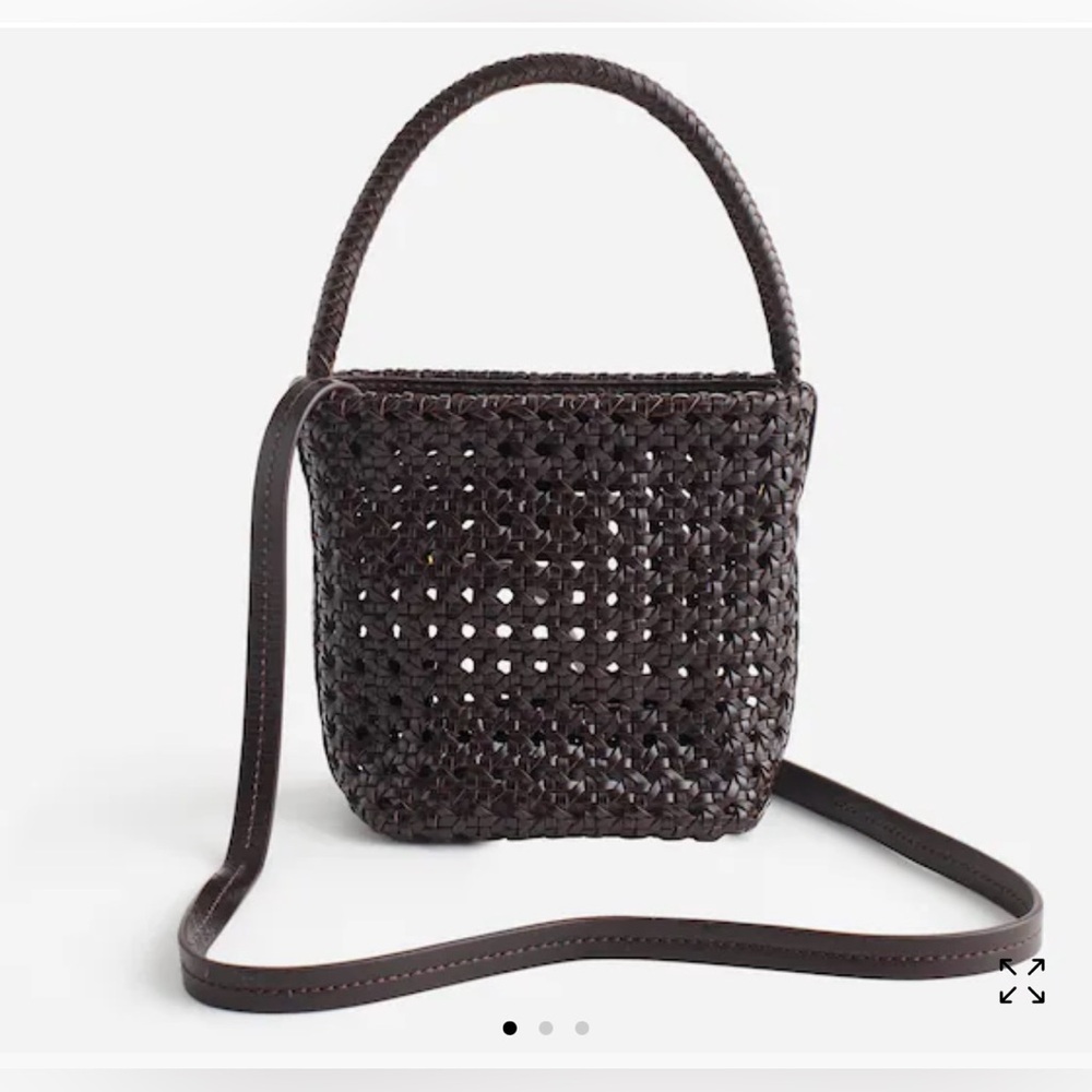 NEW!! Madewell The Handwoven Cane Mini Bag in Dark Carob